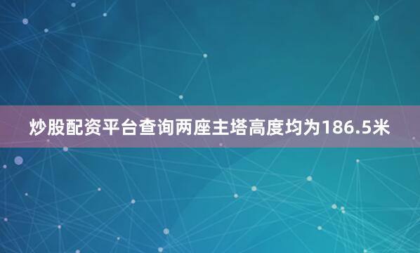 炒股配资平台查询两座主塔高度均为186.5米